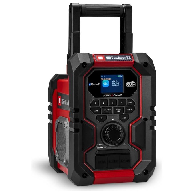 Einhell 3407995 TE-CR 18 Li Radio da cantiere a batteria DAB+ FM Bluetooth USB AUX IP65 colore Nero-Rosso Einhell 3407995 TE-CR 18 Li Radio da cantiere a batteria DAB+ FM Bluetooth USB AUX IP65 colore Nero-Rosso