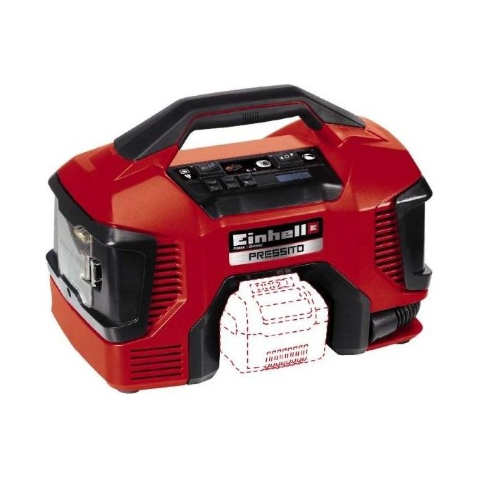 Einhell 4020460 Compressore ibrido Pressito pompa alta e bassa pressione 11 bar 21 l-min colore Nero Rosso