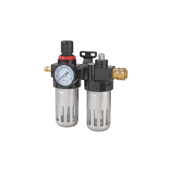 Einhell 4135000 Unita' di manutenzione combinata con lubrificatore R 3-8 Filtro riduttore di pressione e lubrificazione integrati pressione massima ingresso 10 bar colore Nero