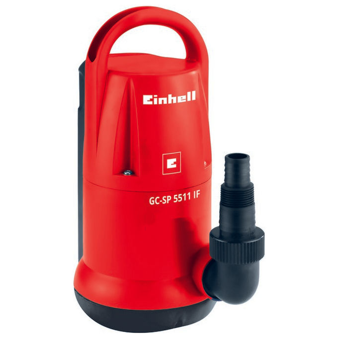 Einhell 4170463 GC-SP 5511 IF Pompa a Immersione Fondo Piatto 550W Portata 11000 L-h Prevalenza 8.5 m Manuale e Automatica