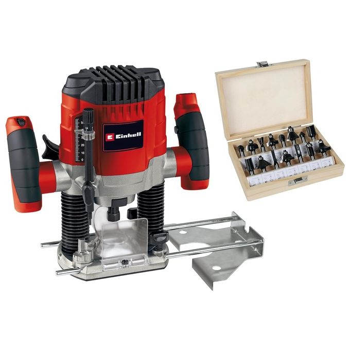 Einhell 4350474 TC-RO 1155 Kit Fresatrice verticale 1100 W velocita' regolabile 6 8 mm con guida parallela e set 15 frese colore Rosso e Nero Einhell 4350474 TC-RO 1155 Kit Fresatrice verticale 1100 W velocita' regolabile 6 8 mm con guida parallela e set 15 frese colore Rosso e Nero