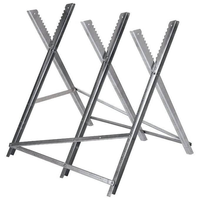 Einhell 4500067 Cavalletto per Tronchi Pieghevole Regolabile 3 Altezze 80 cm Portata 150 Kg colore Argento
