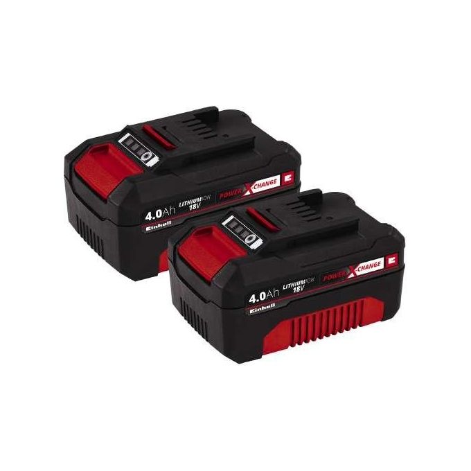 Einhell 4511489 Power X-Change Batteria PXC Twinpack 2x18V 4 Ah Ioni di Litio colore Nero Rosso