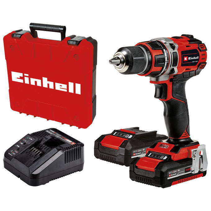 Einhell 4513896 TE-CD 18-50 Li BL Trapano con impugnatura a pistola 2x2 Ah 18 V 20 velocita' regolabili 50 Nm 1800 rpm colore Nero Einhell 4513896 TE-CD 18-50 Li BL Trapano con impugnatura a pistola 2x2 Ah 18 V 20 velocita' regolabili 50 Nm 1800 rpm colore Nero