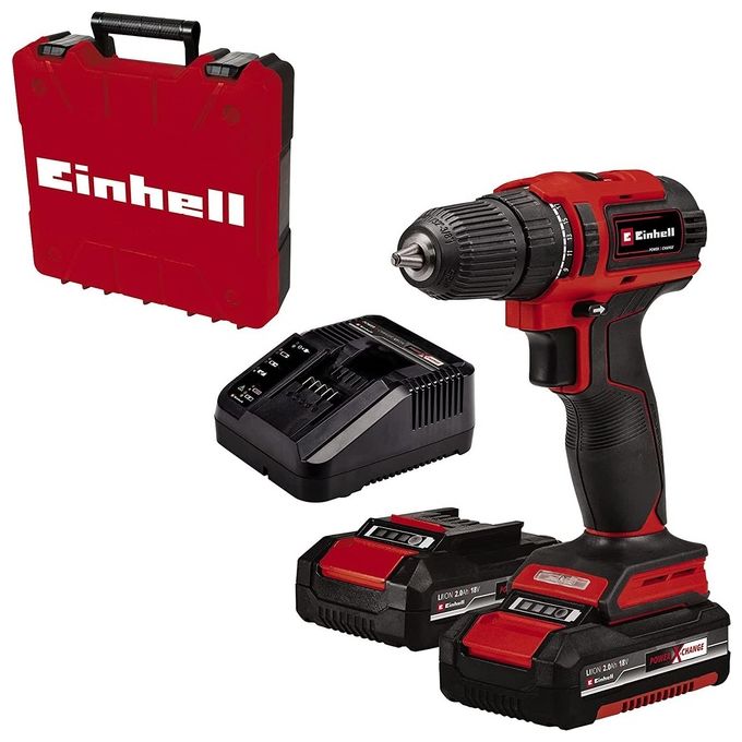 Einhell 4513995 TE-CD 18-40 Li BL Trapano avvitatore a batteria 18 V 2 batterie 2,0 Ah Power X-Change motore brushless 40 Nm colore Nero