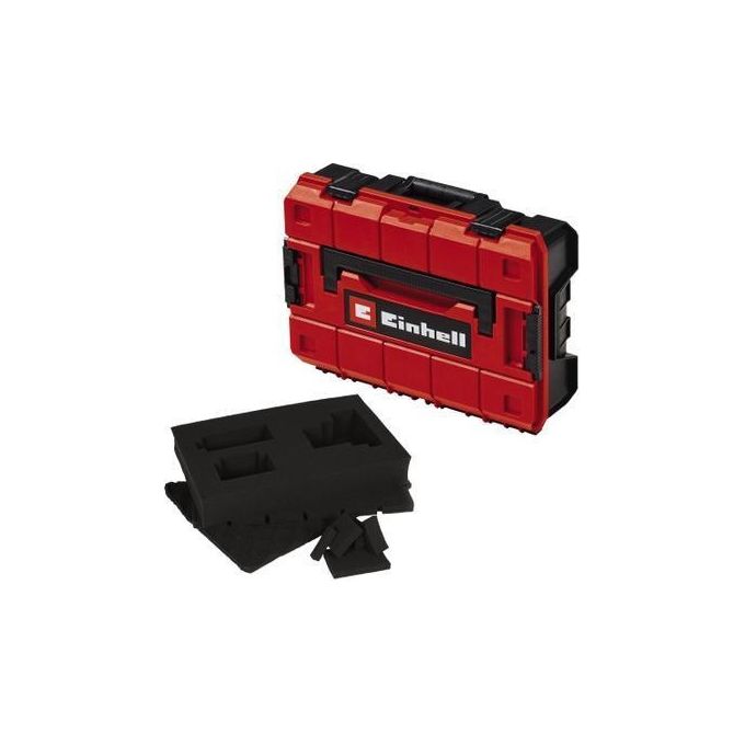 Einhell 4540019 E-Case S-F Valigetta per Attrezzi con Gommapiuma a Incastro Impilabile e Impermeabile 25 Kg (44.4x33x13.1 cm) colore Nero Rosso