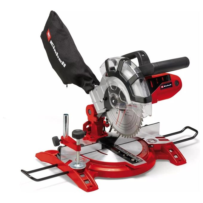 Einhell TC-MS 2112 Troncatrice per Legno 1600 W 5000 rpm Lama HM 210 mm Piano in Alluminio Taglio Obliquo 45°