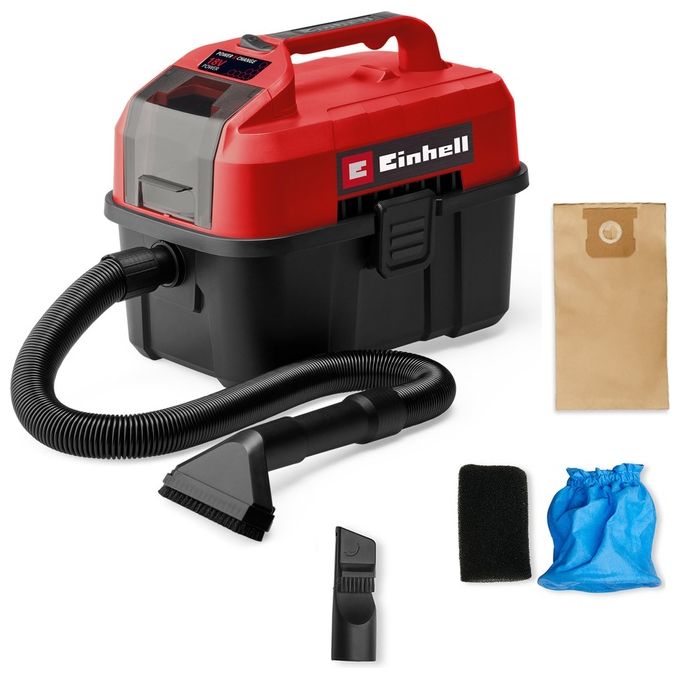 Einhell TE-VC 18-10 LI-SOLO Power X-Change Aspiratutto Secco e Bagnato 10 L 90 mbar 18V senza batteria colore Nero Rosso Einhell TE-VC 18-10 LI-SOLO Power X-Change Aspiratutto Secco e Bagnato 10 L 90 mbar 18V senza batteria colore Nero Rosso