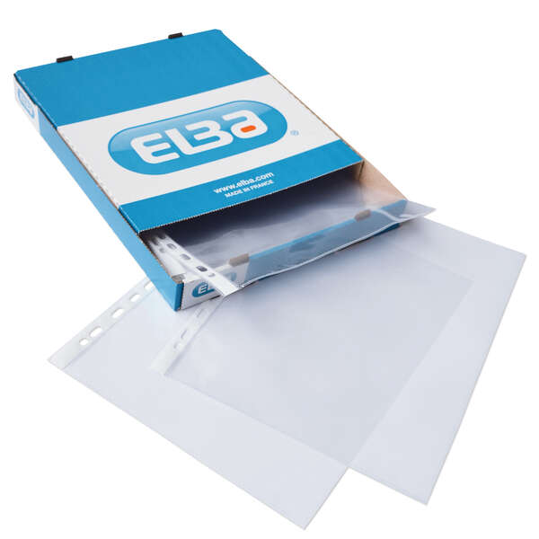 Elba Confezione da 100 Bustine Multiforate in PP 70 Micron - Formato A4 - Finitura Cristallo - Trasparente Elba Confezione da 100 Bustine Multiforate in PP 70 Micron - Formato A4 - Finitura Cristallo - Trasparente