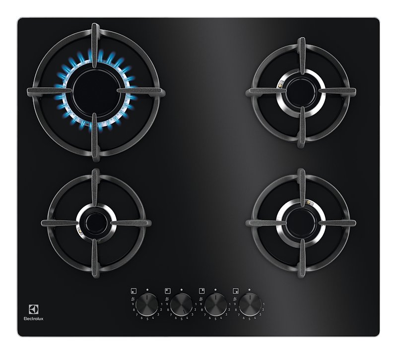 ELECTROLUX EGG64272K PIANO COTTURA GAS, 4 zone di cottura, dimensioni: L 59 cm, P 52 Nero