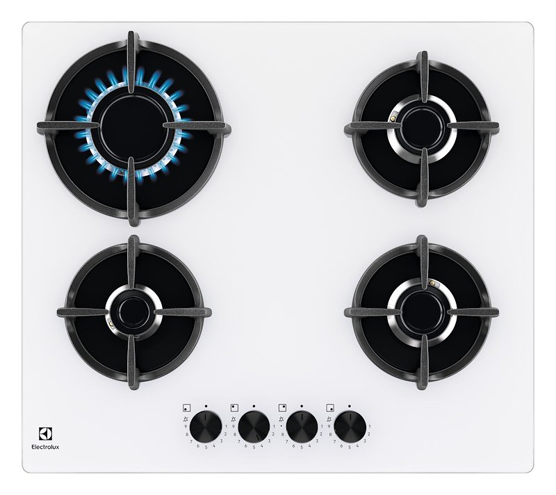 ELECTROLUX EGG64272W PIANO COTTURA GAS, 4 zone di cottura, dimensioni: L 59 cm, P 52 Bianco