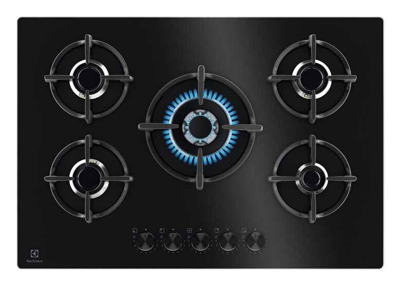 ELECTROLUX EGG75372K PIANO COTTURA GAS, 5 zone di cottura, dimensioni: L 74 cm, P 51 Nero