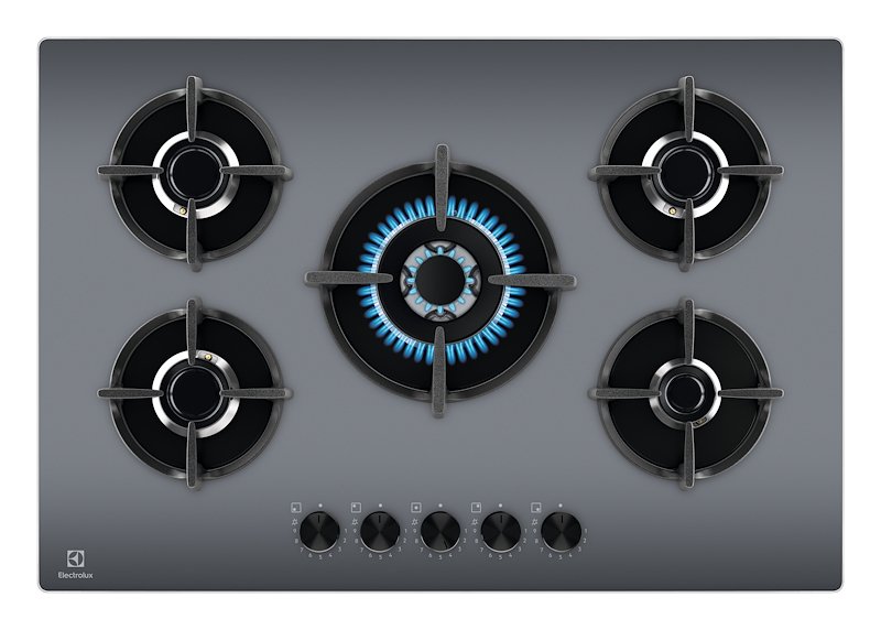 ELECTROLUX EGG75372M PIANO COTTURA GAS, 5 zone di cottura, dimensioni: L 74 cm, P 51 Specchiante