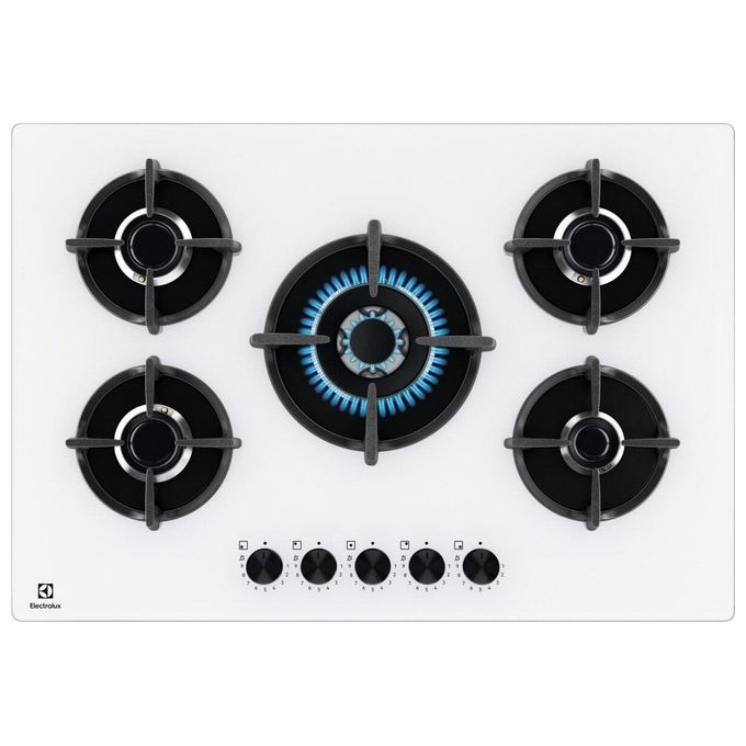 ELECTROLUX EGG75372W PIANO COTTURA GAS, 5 zone di cottura, dimensioni: L 74 cm, P 51 Bianco