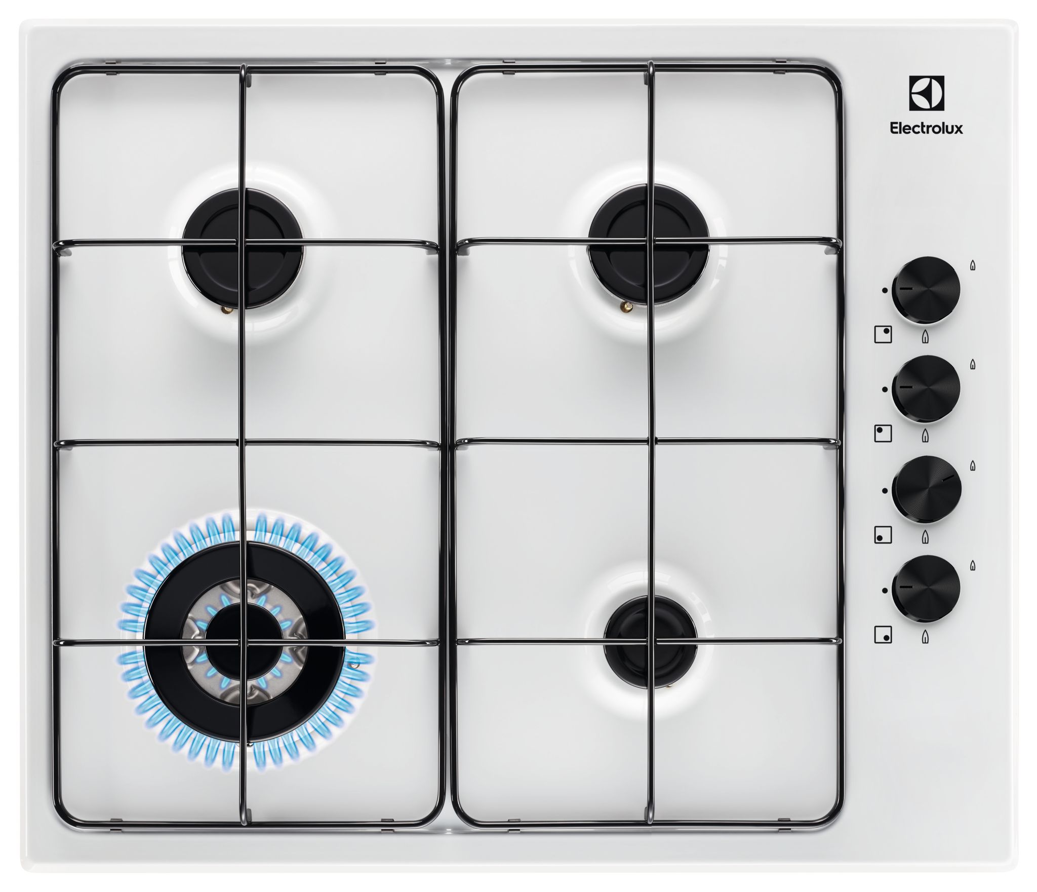 Electrolux Egs6414w Piano Cottura Gas 60 Cm 4 Fuochi Da Incasso Accensione Con Manopola Colore Bianco Electrolux Egs6414w Piano Cottura Gas 60 Cm 4 Fuochi Da Incasso Accensione Con Manopola Colore Bianco