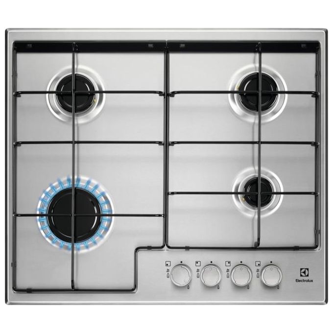 ELECTROLUX EGS6424X PIANO COTTURA GAS, 4 zone di cottura, dimensioni: L 59,5 cm, P 51 piano in Acciaio inossidabile, Inox