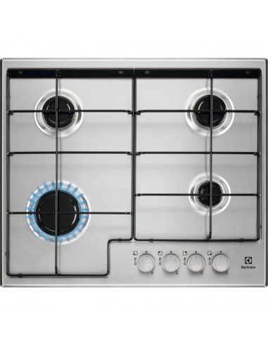 Electrolux Egs6424x Piano Cottura Gas 60 Cm 4 Fuochi Griglie In Ghisa Colore Acciaio Inox