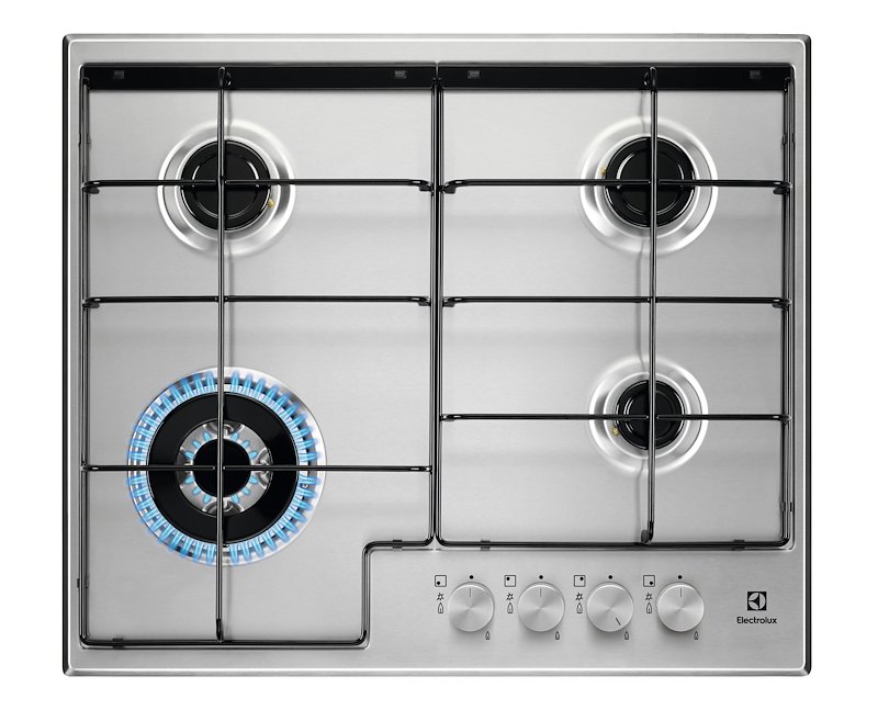 ELECTROLUX EGS6434X PIANO COTTURA GAS, 4 zone di cottura, dimensioni: L 59 cm, P 52 piano in Acciaio inossidabile, Inox