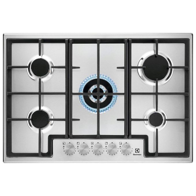 ELECTROLUX EGS75362X PIANO COTTURA GAS, 5 zone di cottura, dimensioni: L 74,5 cm, P 51 piano in Acciaio inossidabile, Inox