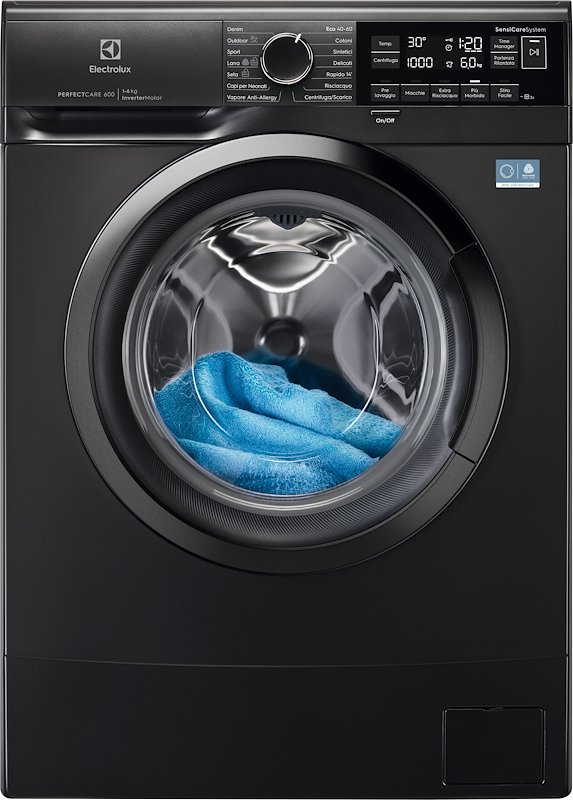 ELECTROLUX EW6S326ABL LAVATRICE SLIM, Caricamento frontale, 6 kg, 14 programmi, Profondità 37,8 cm, Giri 1200 rpm, Dark Silver, livello rumorosità centrifuga 74 dB(A), Classe A