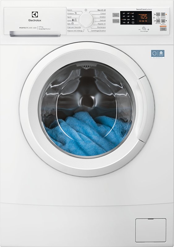 ELECTROLUX EW6S517A LAVATRICE SLIM, Caricamento frontale, 7 kg, 14 programmi, Profondità 44,9 cm, Giri 1000 rpm, Bianco, Classe A