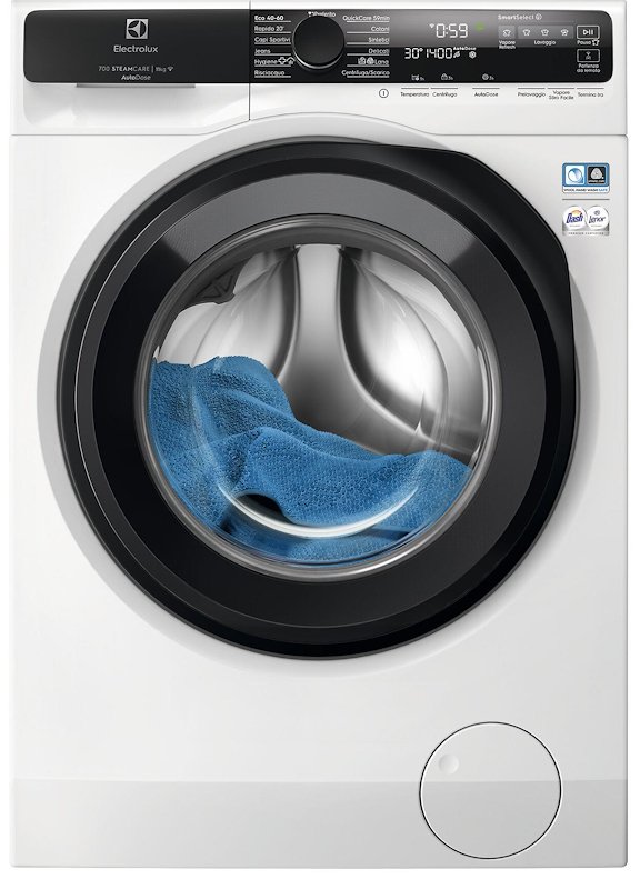 ELECTROLUX EW7F511GQ LAVATRICE, Caricamento frontale, 11 kg, 12 programmi, Profondità 63,6 cm, Giri 1400 rpm, Bianco, livello rumorosità centrifuga 72 dB(A), Classe A