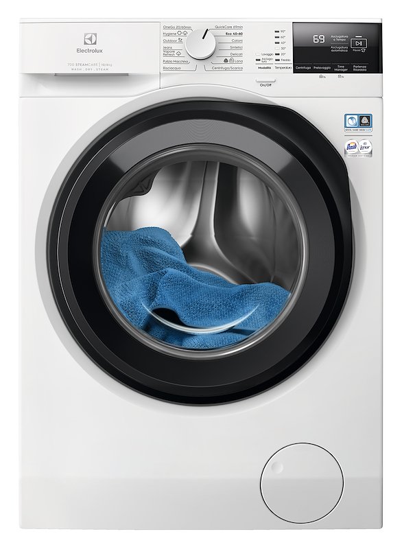 ELECTROLUX EW7W2106G LAVASCIUGA, Caricamento frontale, capacità lavaggio 10 kg, asciugatura 6 14 programmi, Profondità 63,6 cm, Giri 1600 rpm, Bianco, Classe D