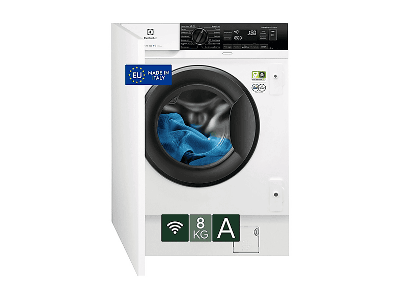 ELECTROLUX EW8F384BI LAVATRICE INCASSO, Caricamento frontale, 8 kg, 14 programmi, Profondità 54 cm, Giri 1400 rpm, BIANCO, livello rumorosità centrifuga 68 dB(A), Classe A