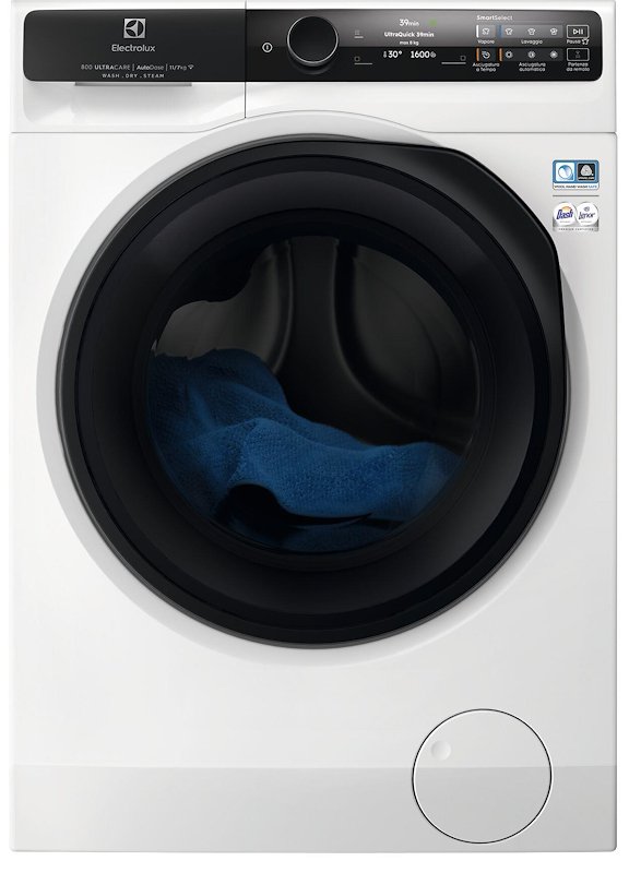ELECTROLUX EW8W7117GCQ LAVASCIUGA, Caricamento frontale, capacità lavaggio 11 kg, asciugatura 7 17 programmi, Profondità 63,6 cm, Giri 1550 rpm, Bianco, Classe D