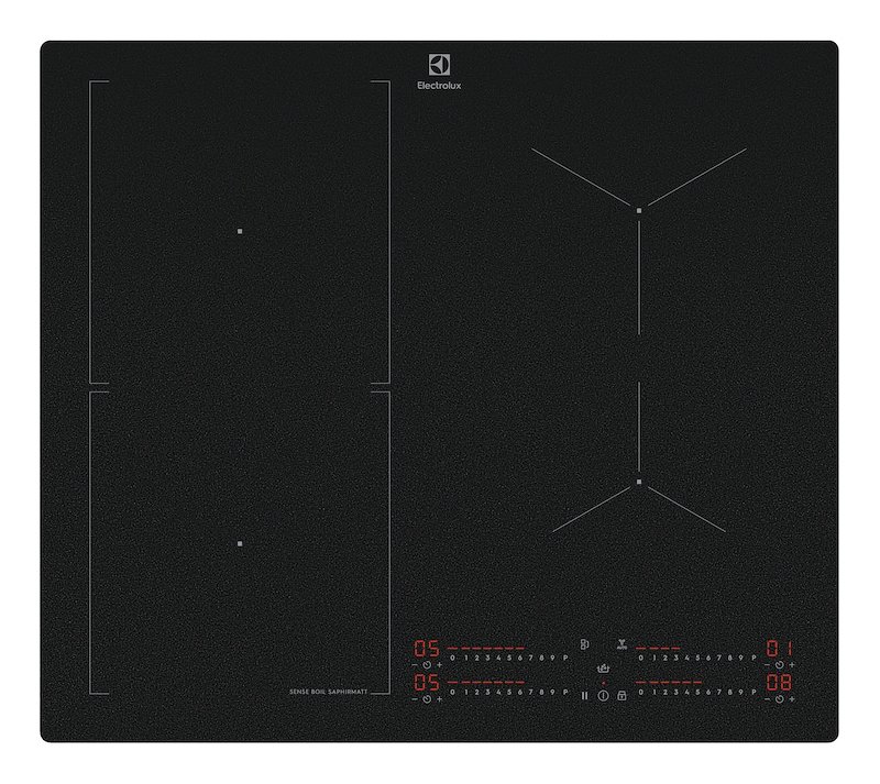 ELECTROLUX KIS62453IZ PIANO COTTURA A INDUZIONE, 4 zone di cottura, dimensioni: L 58 cm, P 51 piano in Vetroceramica, Nero