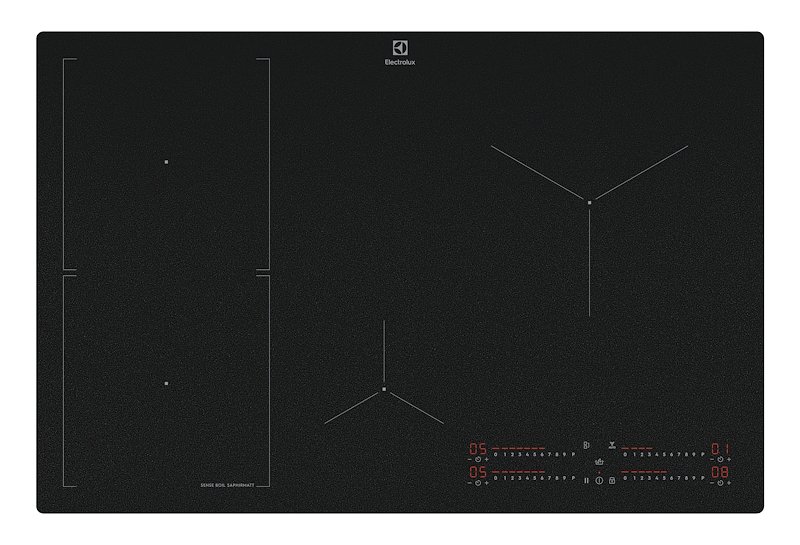 ELECTROLUX KIS82453IZ PIANO COTTURA A INDUZIONE, 4 zone di cottura, dimensioni: L 77 cm, P 51 piano in Vetroceramica, Nero