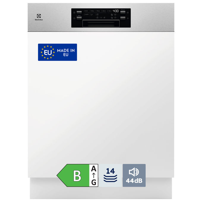 Electrolux Lavastoviglie Incasso 60 Cm - Int. Parziale 14 Coperti Classe B 44 Dba E62ib201sx Made In Europe. Posizionamento Dell'apparecchio: A Scomparsa Parziale, Dimensione: Dimensione Massima (6... Electrolux Lavastoviglie Incasso 60 Cm - Int. Parziale 14 Coperti Classe B 44 Dba E62ib201sx Made In Europe. Posizionamento Dell'apparecchio: A Scomparsa Parziale, Dimensione: Dimensione Massima (6...