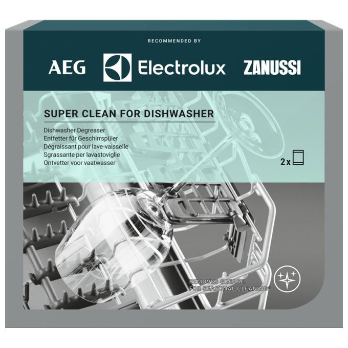 Electrolux super clean detergente lavastoviglie pulizia profonda 2x50g uso semestrale Electrolux super clean detergente lavastoviglie pulizia profonda 2x50g uso semestrale