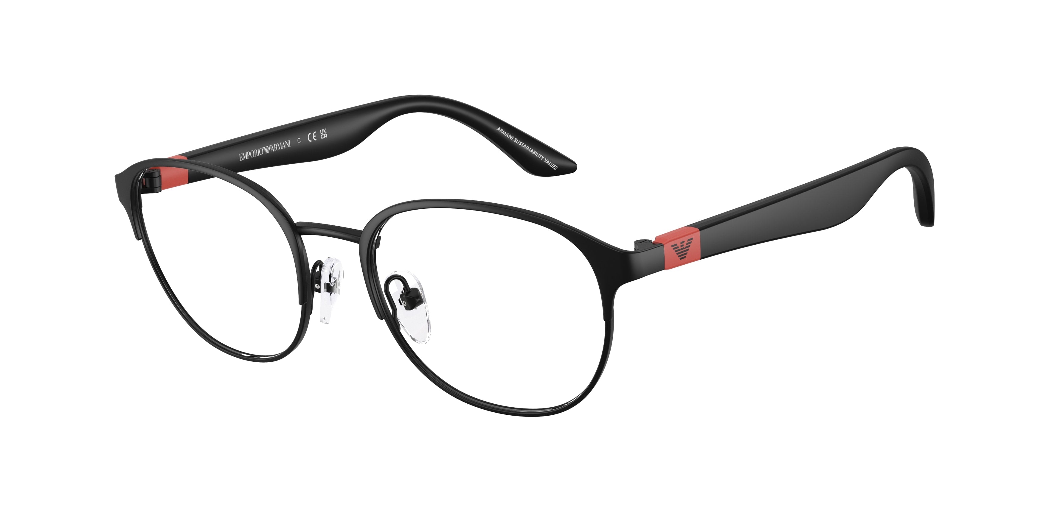 Emporio Armani Bambino Emporio Armani EK1002 3001 Montature da vista bambino Metallo Nero Trasparente Pantos Normale
