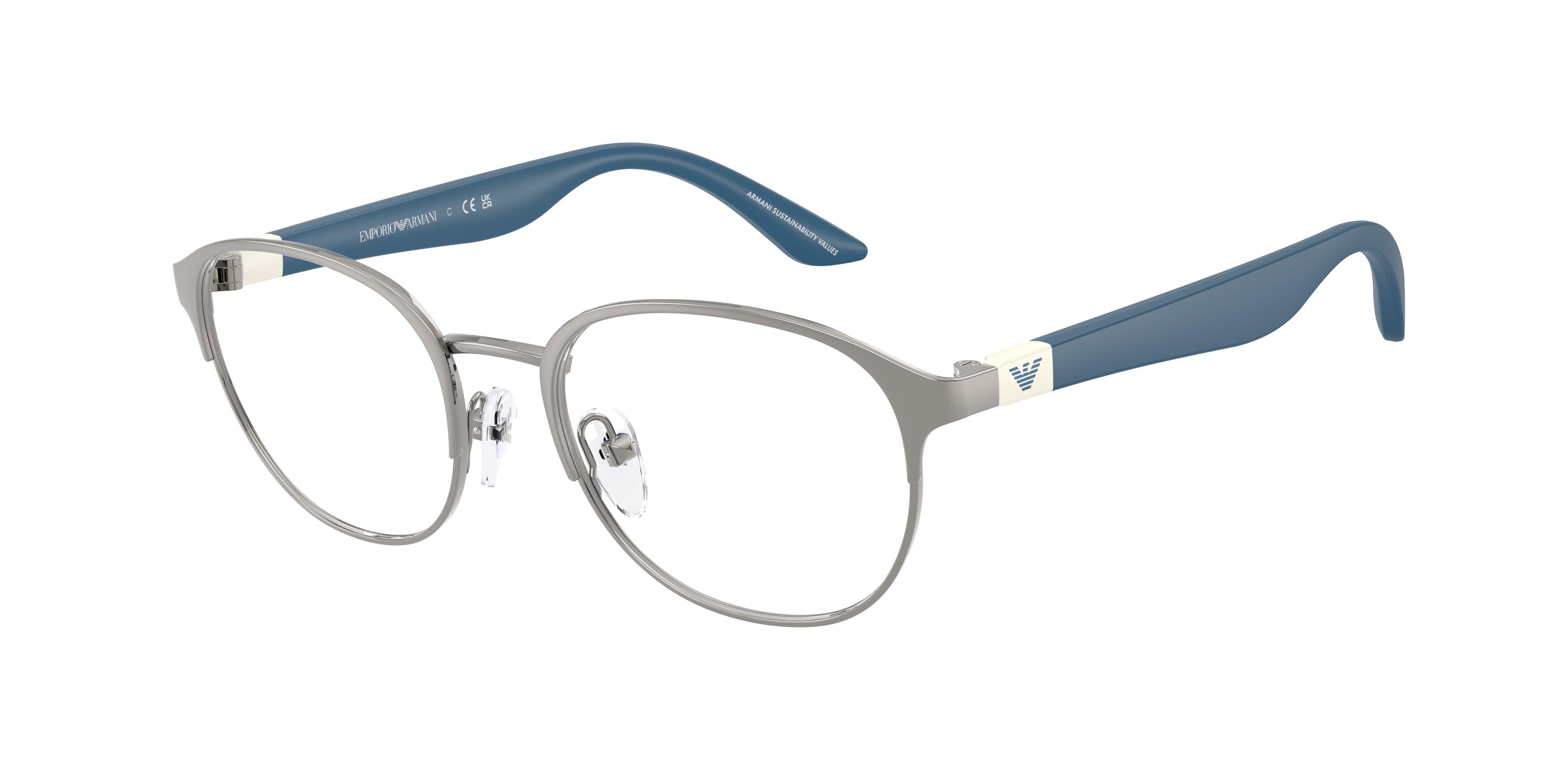 Emporio Armani Bambino Emporio Armani EK1002 3010 Montature da vista bambino Metallo Grigio Trasparente Pantos Normale