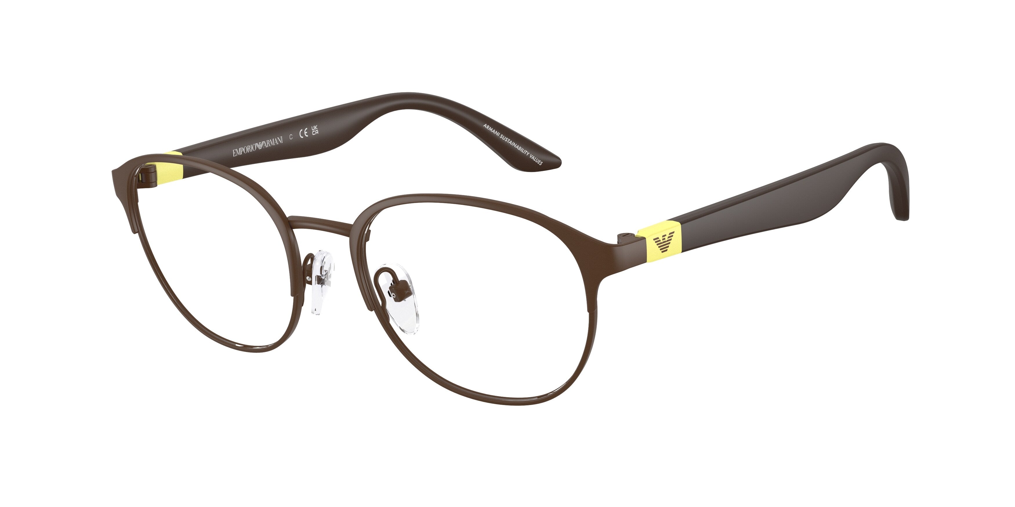 Emporio Armani Bambino Emporio Armani EK1002 3434 Montature da vista bambino Metallo Marrone Trasparente Pantos Normale