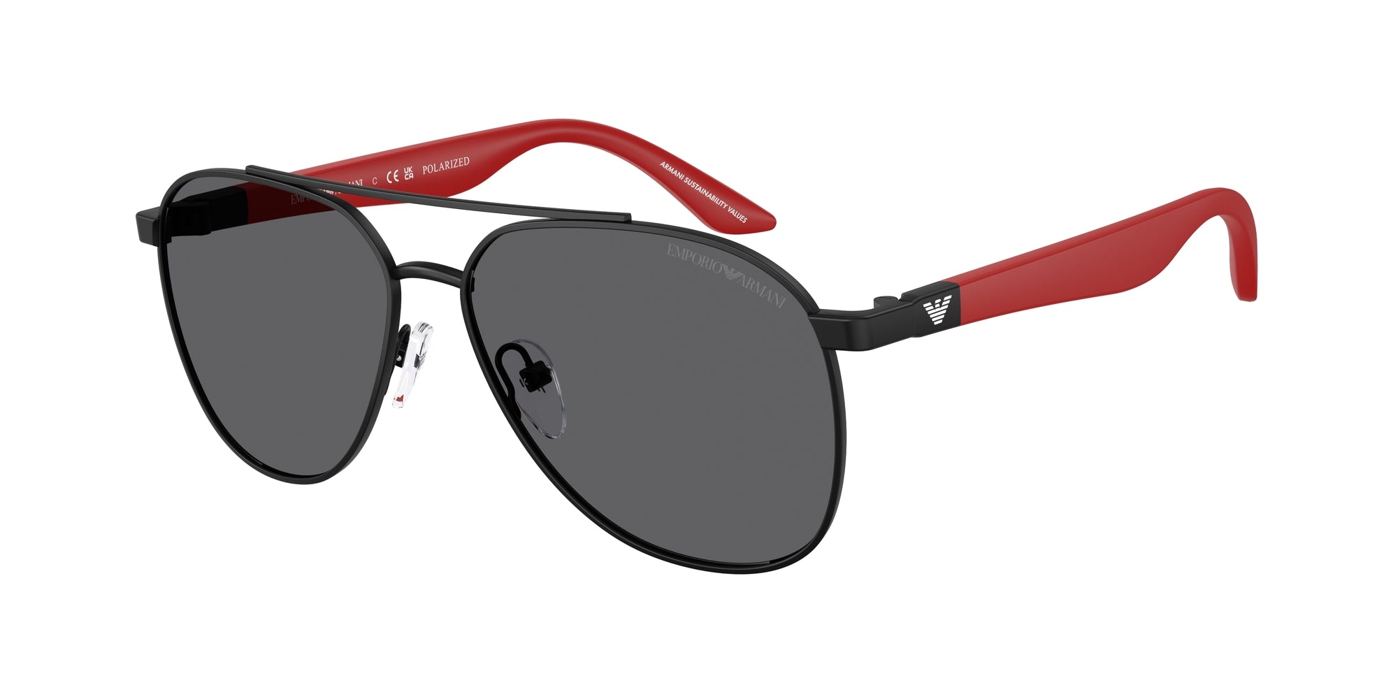 Emporio Armani Bambino Emporio Armani EK2001 3001T3 Occhiali da sole bambino Metallo Nero Grigio Pilot Polarizzata