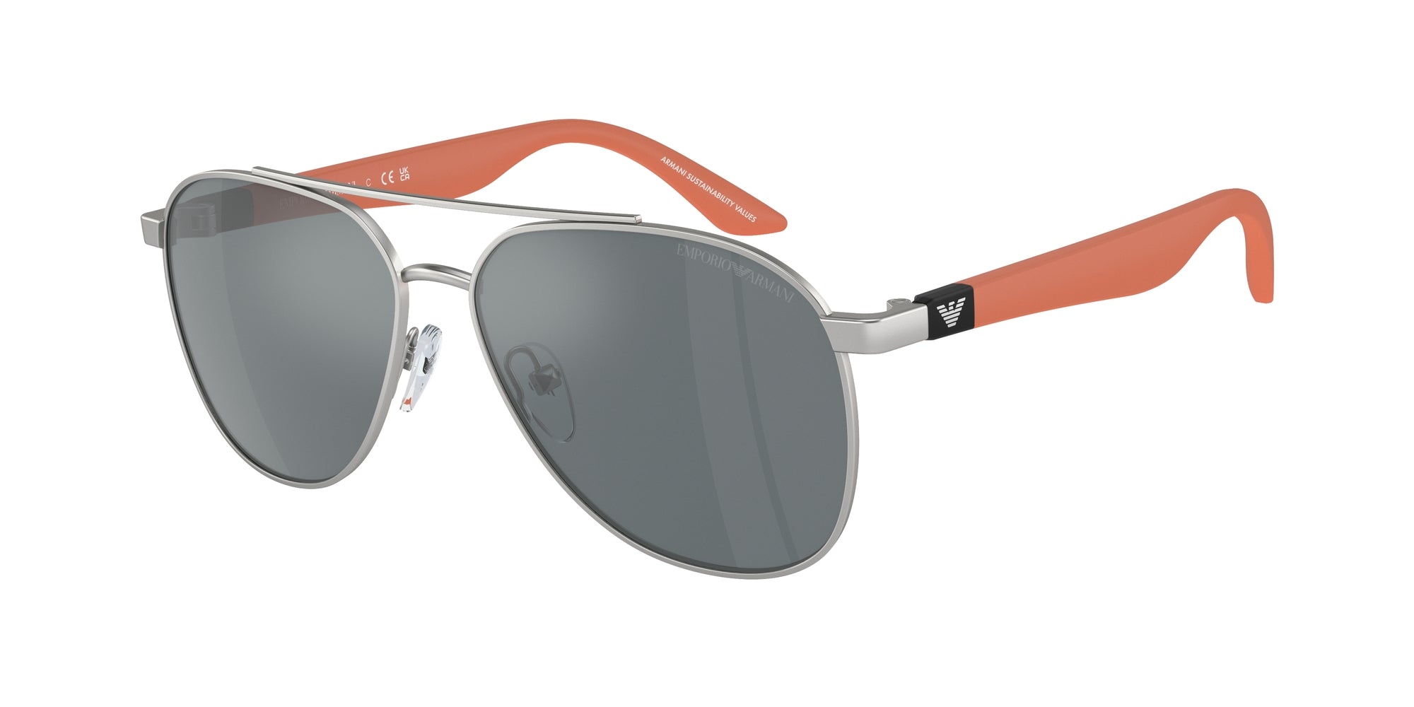Emporio Armani Bambino Emporio Armani EK2001 30456G Occhiali da sole bambino Metallo Argento Grigio Pilot Specchiate Specchiato