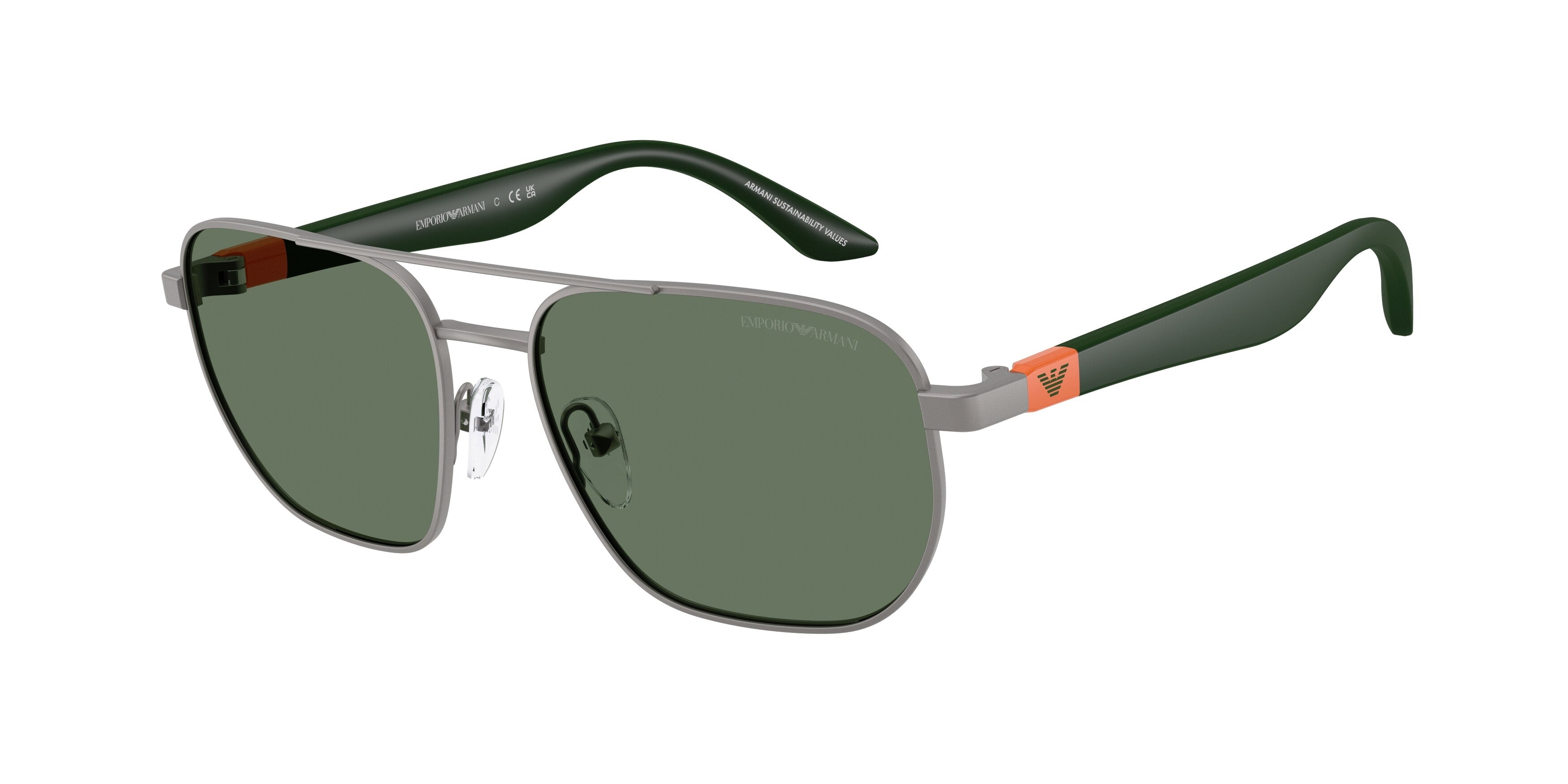 Emporio Armani Bambino Emporio Armani EK2003 300371 Occhiali da sole bambino Metallo Grigio Verde Squadrata Normale