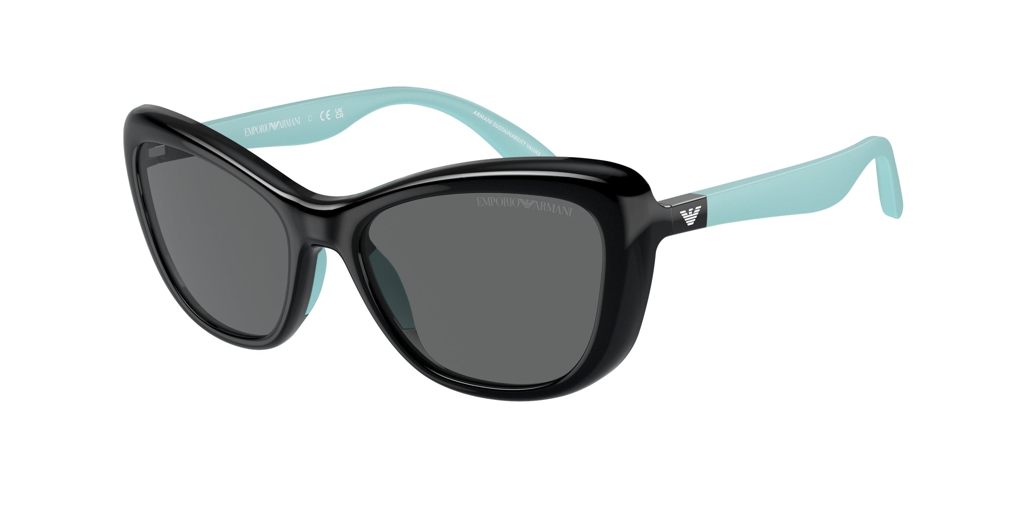 Emporio Armani Bambino Emporio Armani EK4004 501787 Occhiali da sole bambino Iniettato Nero Grigio Farfalla Normale