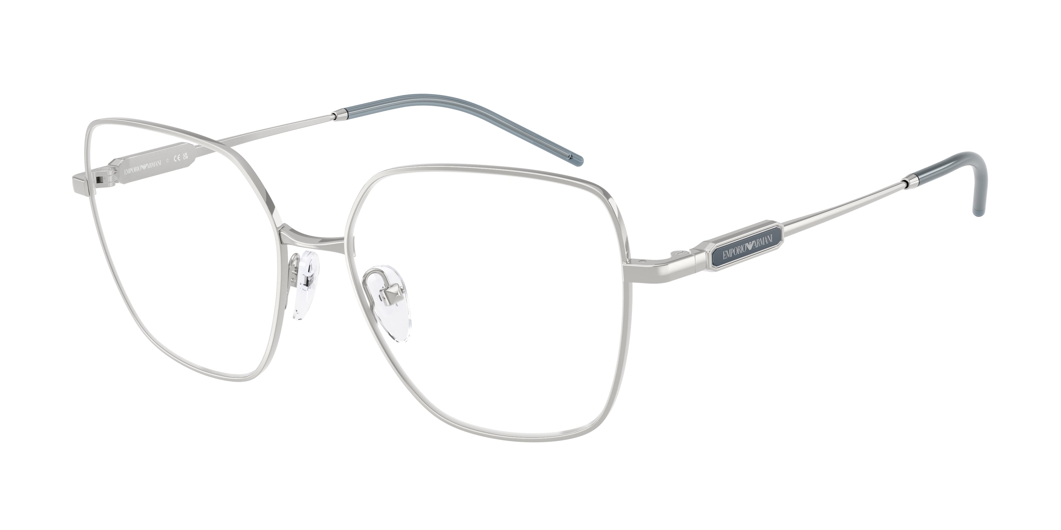 Emporio Armani Donna Emporio Armani EA1192 3015 Montature da vista Metallo Argento Trasparente Geometrica Normale