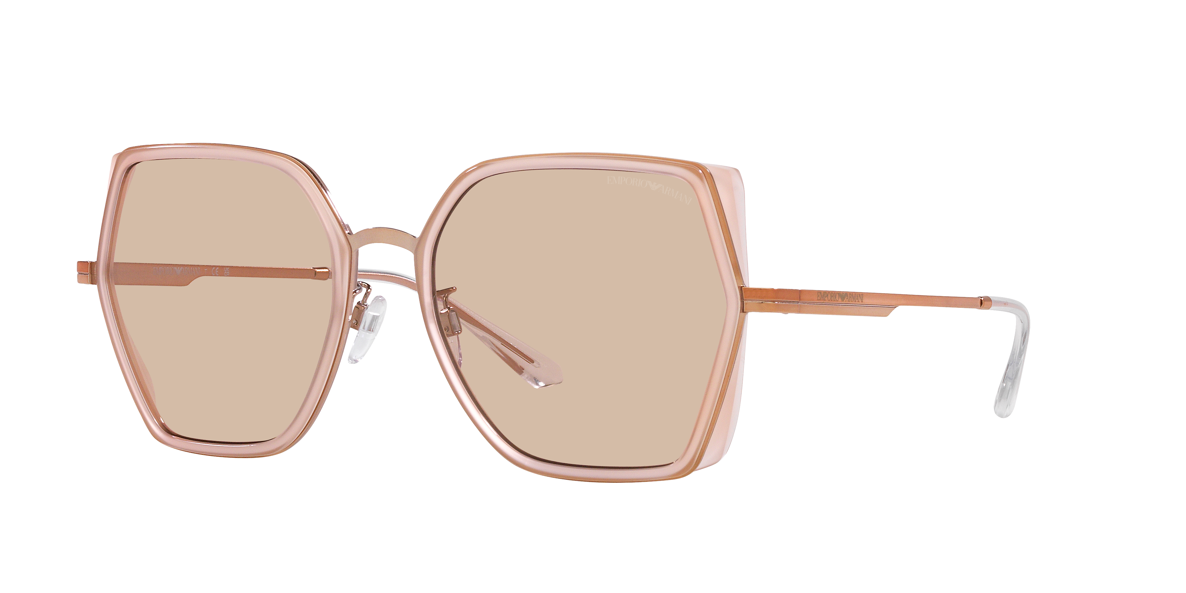 Emporio Armani Donna Emporio Armani EA2142D 301193 Occhiali da sole Metallo Rosa Marrone Squadrata Normale Emporio Armani Donna Emporio Armani EA2142D 301193 Occhiali da sole Metallo Rosa Marrone Squadrata Normale