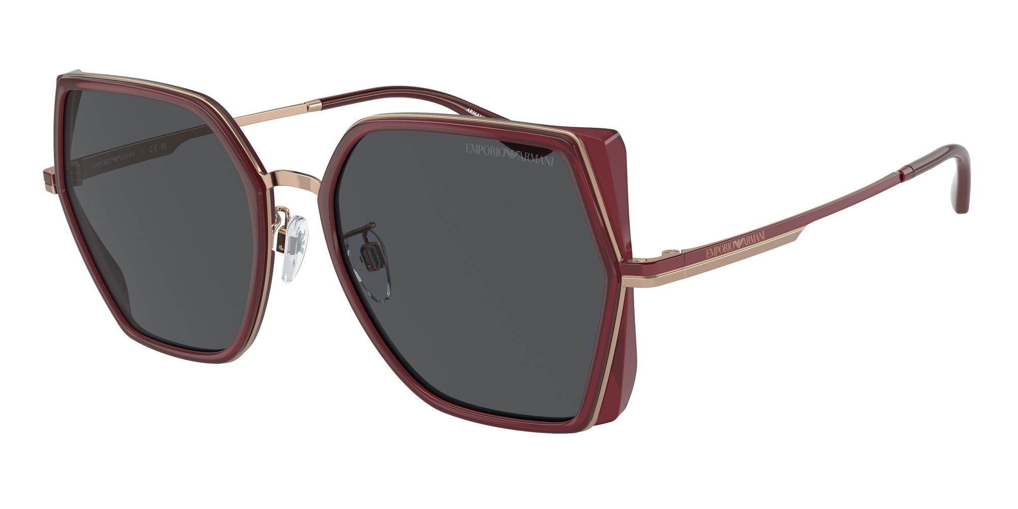 Emporio Armani Donna Emporio Armani EA2142D 333487 Occhiali da sole Metallo Rosso Grigio Squadrata Normale Emporio Armani Donna Emporio Armani EA2142D 333487 Occhiali da sole Metallo Rosso Grigio Squadrata Normale