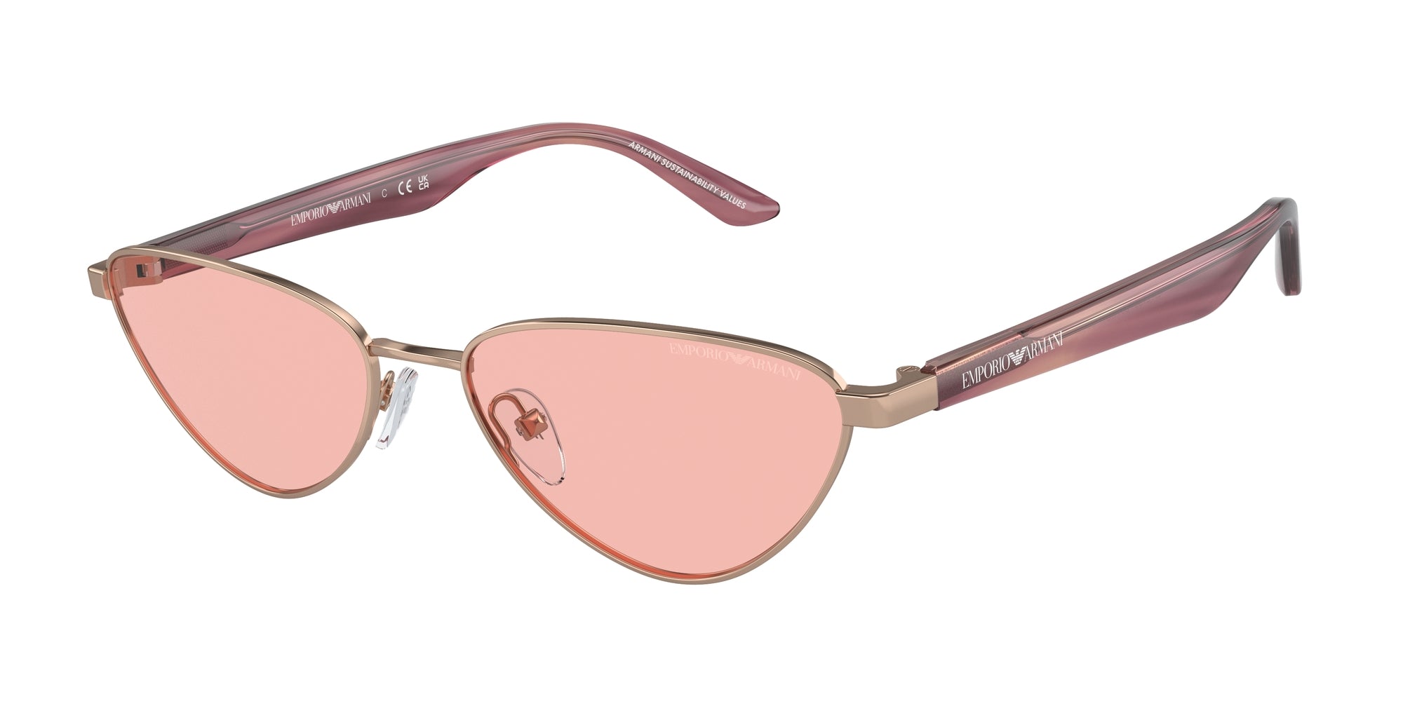 Emporio Armani Donna Emporio Armani EA2153 3011/5 Occhiali da sole Metallo Oro Rosa Geometrica Normale