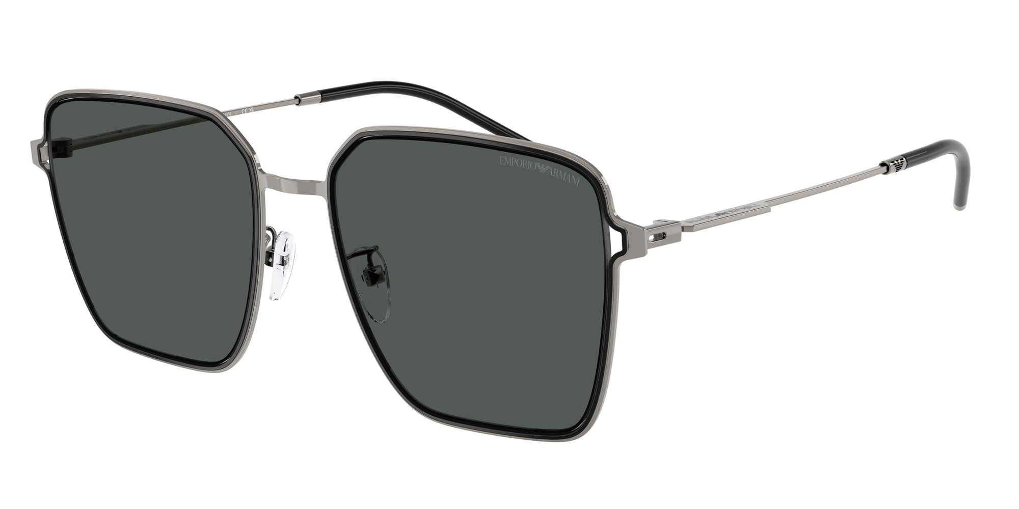 Emporio Armani Donna Emporio Armani EA2159D 301487 Occhiali da sole Metallo Nero Grigio Squadrata Normale