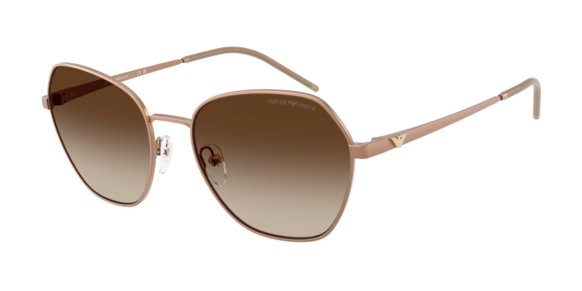 Emporio Armani Donna Emporio Armani EA2161 340013 Occhiali da sole Metallo Marrone Marrone Geometrica Normale Sfumato Emporio Armani Donna Emporio Armani EA2161 340013 Occhiali da sole Metallo Marrone Marrone Geometrica Normale Sfumato