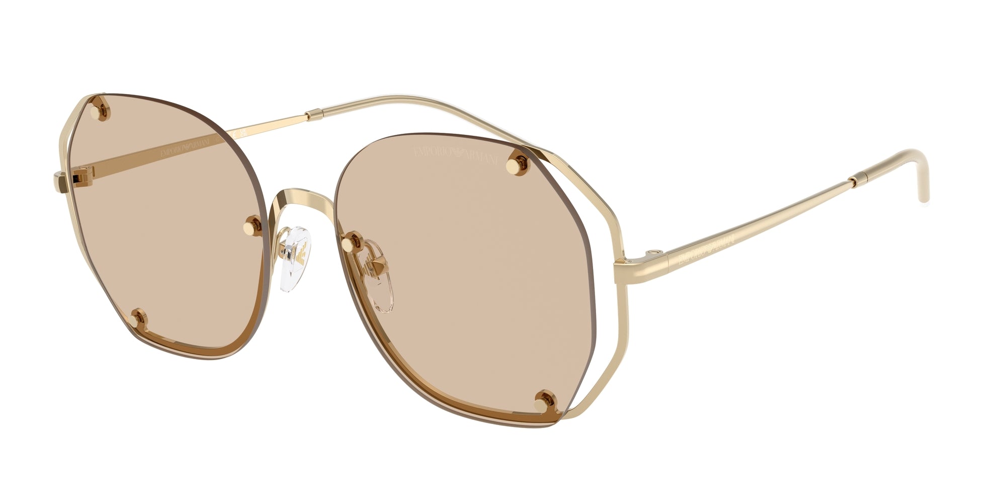 Emporio Armani Donna Emporio Armani EA2168 301393 Occhiali da sole Metallo Oro Marrone Geometrica Normale