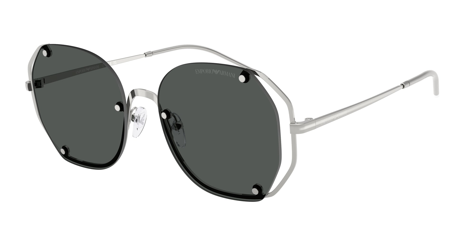 Emporio Armani Donna Emporio Armani EA2168 301587 Occhiali da sole Metallo Argento Grigio Geometrica Normale Emporio Armani Donna Emporio Armani EA2168 301587 Occhiali da sole Metallo Argento Grigio Geometrica Normale