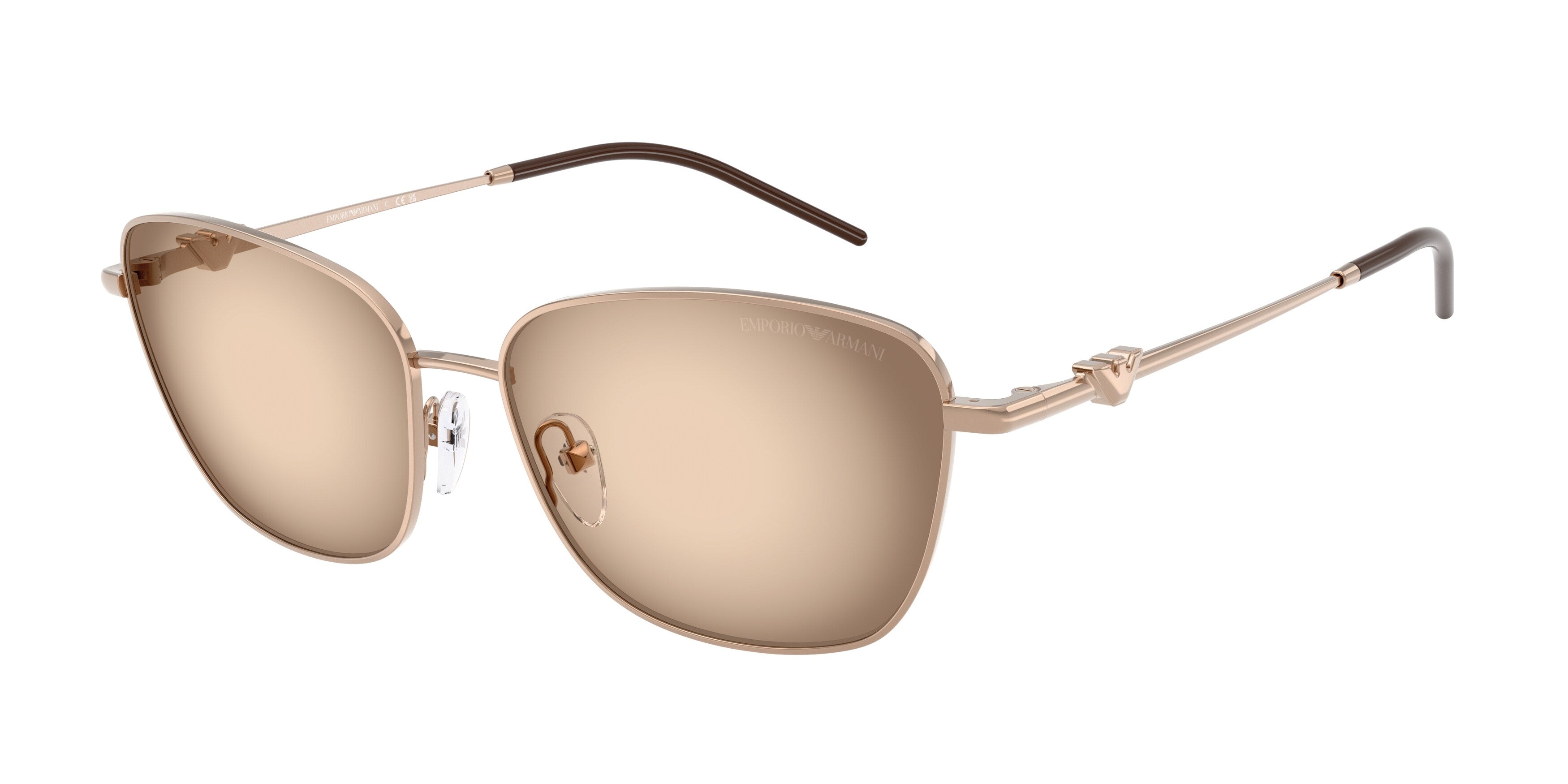 Emporio Armani Donna Emporio Armani EA2170 301113 Occhiali da sole Metallo Oro Marrone Geometrica Normale Sfumato