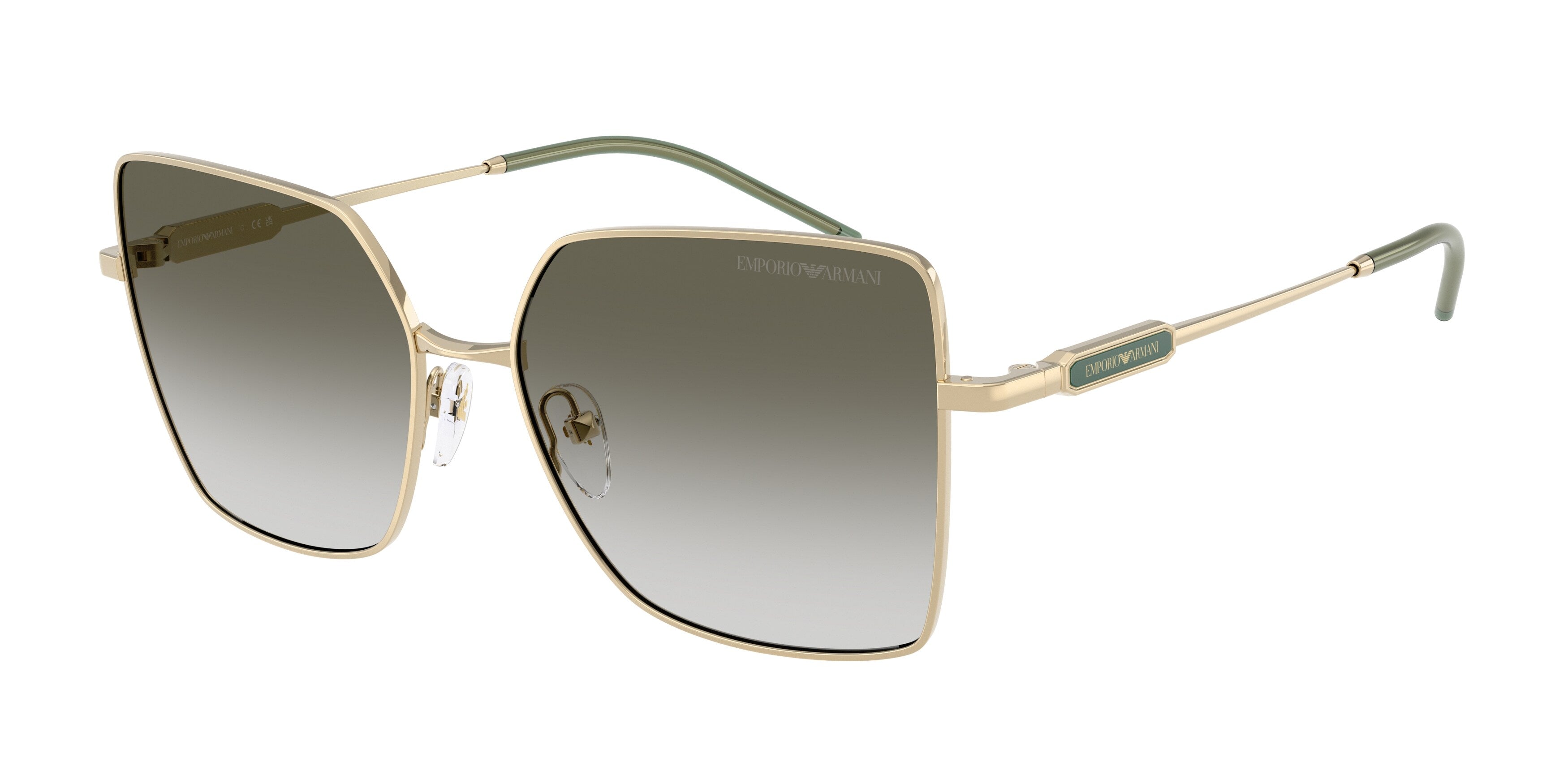 Emporio Armani Donna Emporio Armani EA2179 30132A Occhiali da sole Metallo Oro Verde Squadrata Normale Sfumato Emporio Armani Donna Emporio Armani EA2179 30132A Occhiali da sole Metallo Oro Verde Squadrata Normale Sfumato